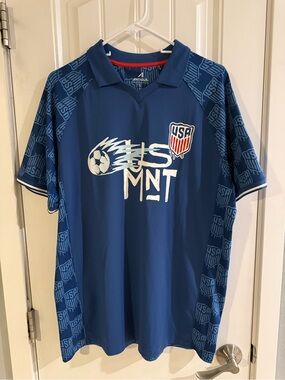 USMNT Antigua V-Neck Polo - Blue - Large